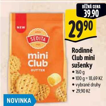Rodinné Club mini sušenky, 160 g