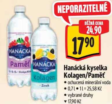 Hanácká kyselka Kolagen/Paměť, 0,7 l