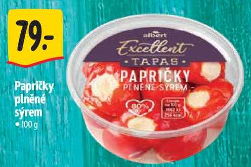 Papričky plněné sýrem, 100 g 