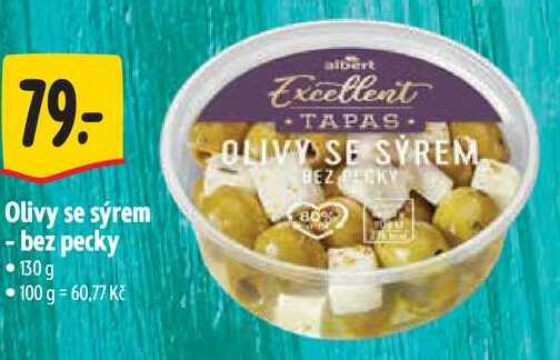 Olivy se sýrem - bez pecky, 130 g 