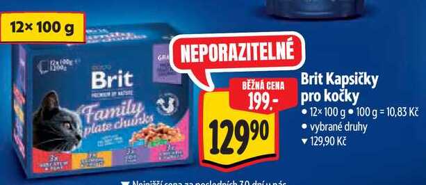 Brit Kapsičky pro kočky, 12x 100 g