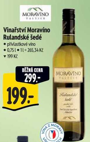 Vinařství Moravíno Rulandské šedé, 0,75 l