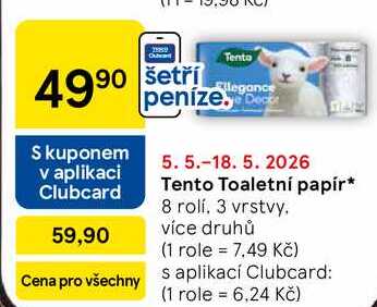 Tento Toaletní papír, 8 rolí, 3 vrstvy 