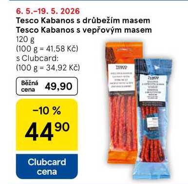 Tesco Kabanos s drůbežím masem, 120 g