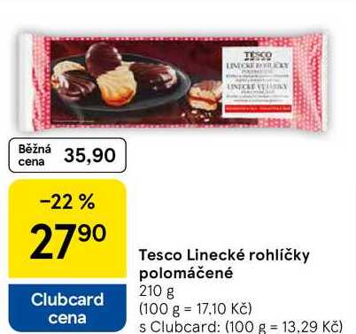 Tesco Linecké rohlíčky polomáčené, 210 g