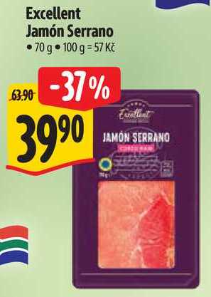 Excellent Jamón Serrano, 70 g 