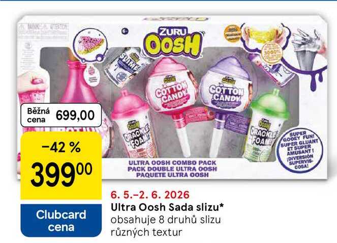 Ultra Oosh Sada slizu, obsahuje 8 druhů slizu různých textur 