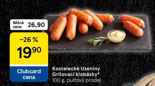 Kostelecké Uzeniny Grilovací klobásky, 100 g 