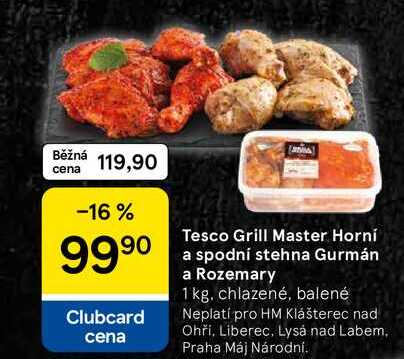 Tesco Grill Master Horní a spodní stehna Gurmán a Rozemary, 1 kg 