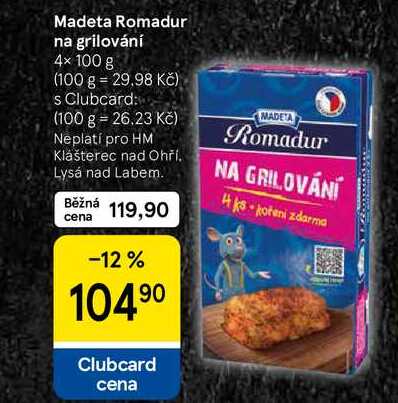 Madeta Romadur na grilování, 4× 100 g  