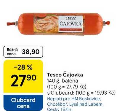 Tesco Čajovka, 140 g, balená  