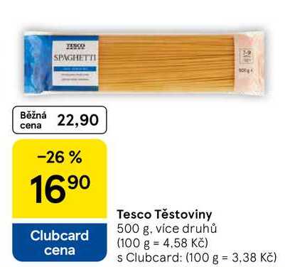 Tesco Těstoviny, 500 g, více druhů 