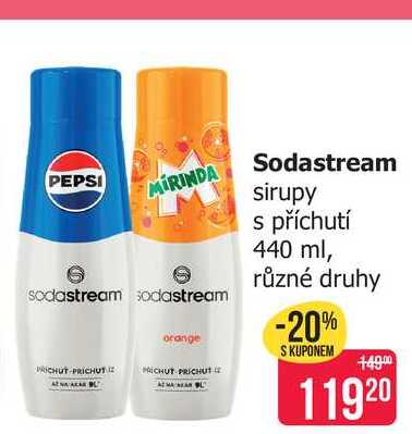 Sodastream sirupy s příchutí 440 ml, různé druhy 