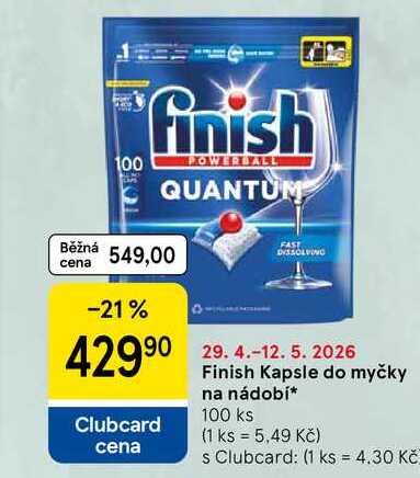 Finish Kapsle do myčky na nádobí, 100 ks 