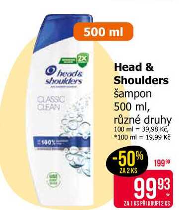 Head & Shoulders šampon 500 ml, různé druhy