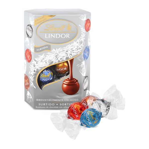 Lindt Bonboniéra Lindor Limitovaná edice čokoládových pralinek stříbrný mix
