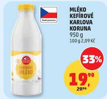 MLÉKO KEFÍROVÉ KARLOVA KORUNA, 950 g 