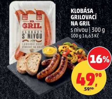 KLOBÁSA GRILOVACÍ NA GRIL s nivou, 300 g 