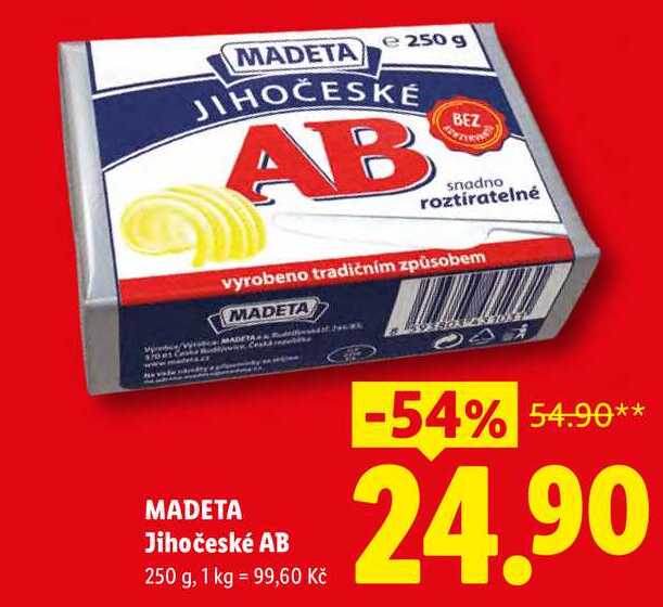 MADETA Jihočeské AB, 250 g 