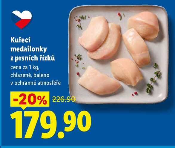 Kuřecí medailonky z prsních řízků, cena za 1 kg