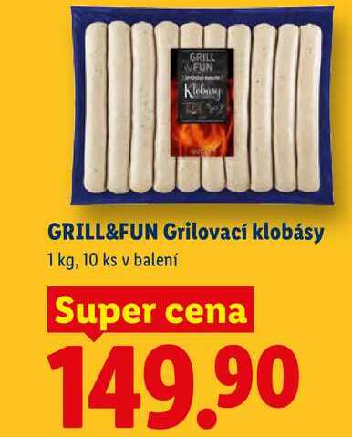 GRILL&FUN Grilovací klobásy, 1 kg