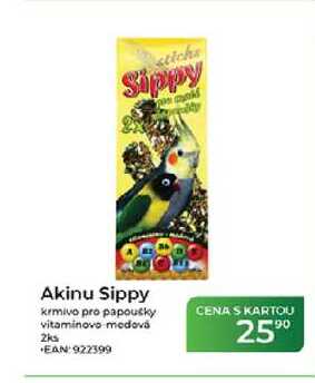 Akinu Sippy krmivo pro papoušky vitaminovo medová 2ks 