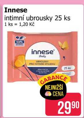 Innese intimní ubrousky 25 ks 