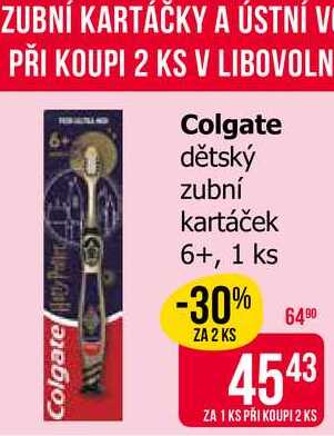 Colgate dětský zubní kartáček 6+, 1 ks 