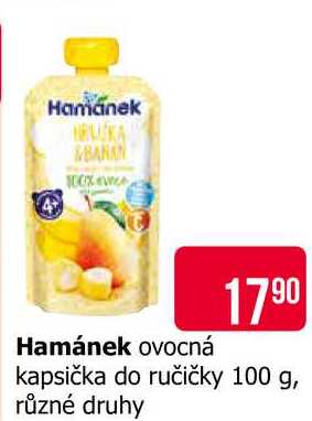 Hamánek ovocná kapsička do ručičky 100 g, různé druhy 