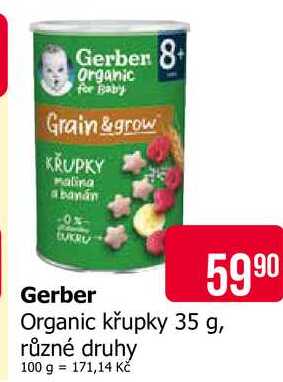 Gerber Organic křupky 35 g, různé druhy 