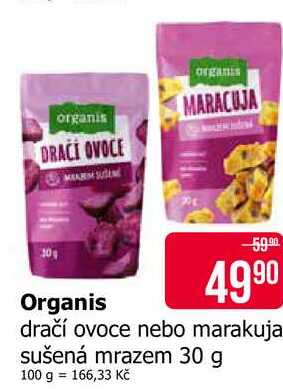 Organis dračí ovoce nebo marakuja sušená mrazem 30 g