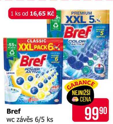 Bref Power Aktiv WC blok 6x50ml, vybrané druhy 300g