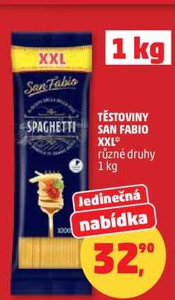 TĚSTOVINY SAN FABIO XXL různé druhy, 1 kg 