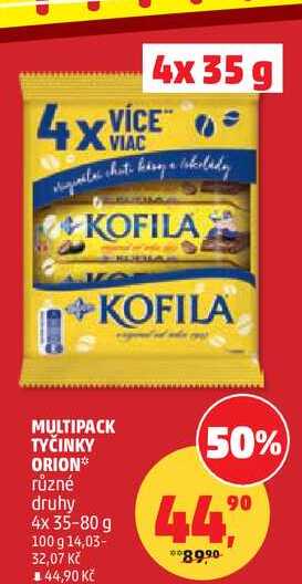 MULTIPACK TYČINKY ORION různé druhy, 4x 35-80 g 
