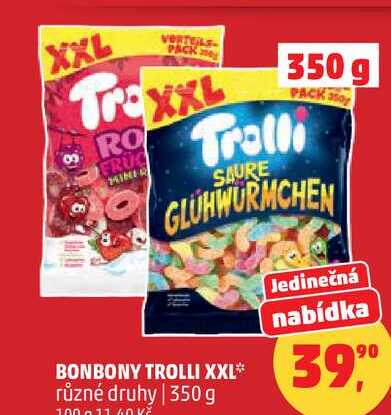 BONBONY TROLLI XXL různé druhy, 350 g 
