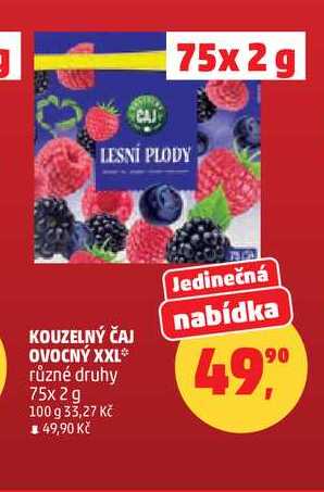 KOUZELNÝ ČAJ OVOCNÝ XXL různé druhy, 75x2g 