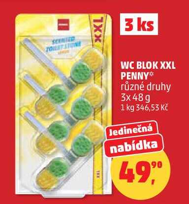 WC BLOK XXL PENNY různé druhy, 3x 48 g 