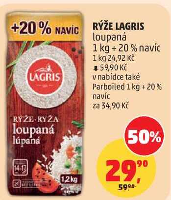 LAGRIS RÝŽE loupaná, 1 kg +20% navíc 