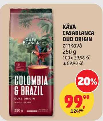 KÁVA CASABLANCA DUO ORIGIN zrnková, 250 g 