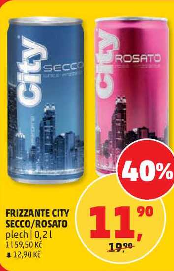 FRIZZANTE CITY SECCO/ROSATO plech, 0,2 l