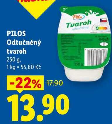 PILOS Odtučněný tvaroh, 250 g 