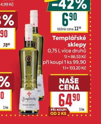 Templářské sklepy 0,75l