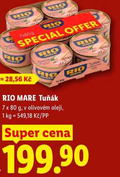 RIO MARE Tuňák, 7x 80 g  