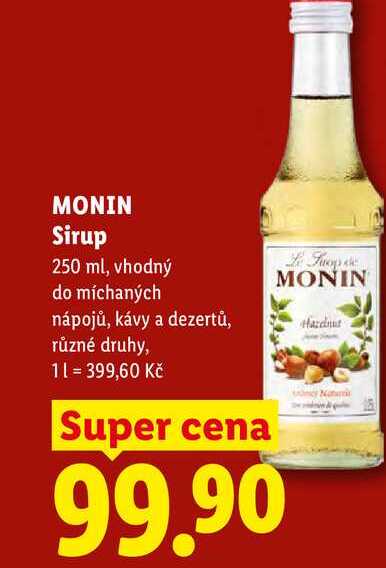 MONIN Sirup, 250 ml  