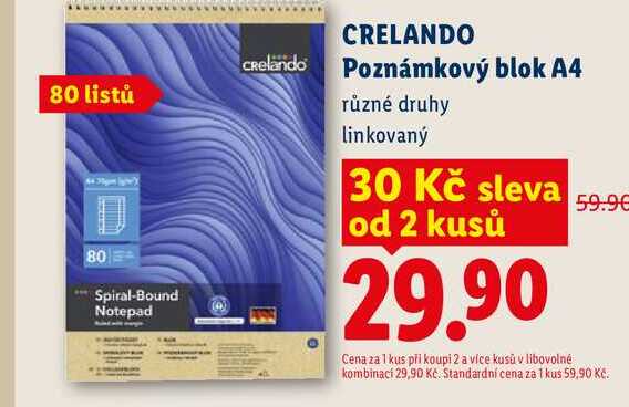Crelando Poznámkový blok A4 