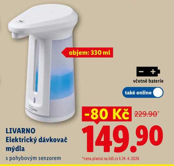 LIVARNO Elektrický dávkovač mýdla 