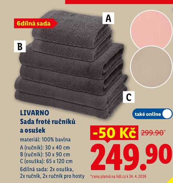 LIVARNO Sada froté ručníků a osušek 