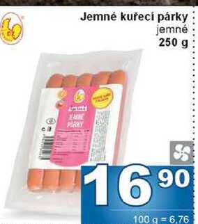 Jemné kuřecí párky jemné 250 g 