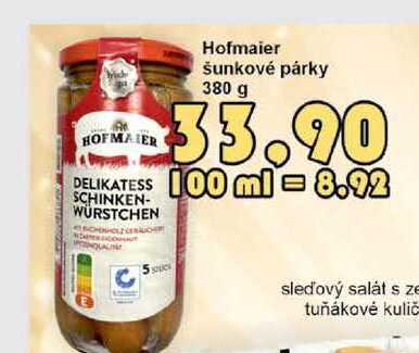 Hofmaier šunkové párky 380 g  