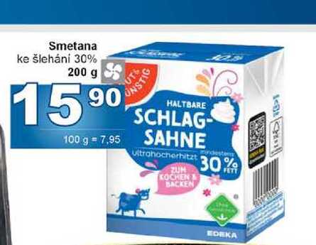 Smetana ke šlehání 30% 200 g 